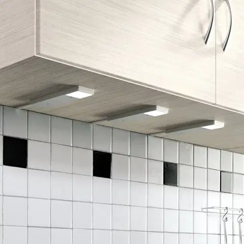Světlo pod kuchyňskou linku Lindby Lindby Amaryll LED podhledové světlo 3 ks stříbrná