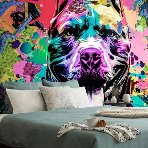 Samolepící tapety Samolepící tapeta pestrobarevná ilustrace psa