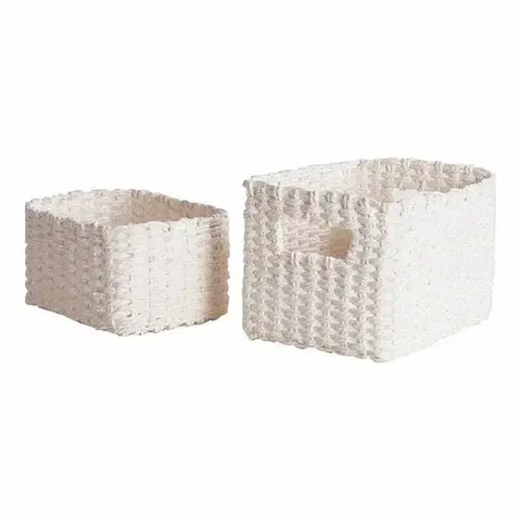 Úložné boxy Compactor Set pletených košíků Compactor Lisou, 2 dílný - bílý