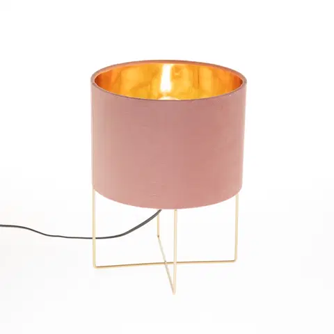Stolni lampy Moderne tafellamp roze met goud - Rosalina