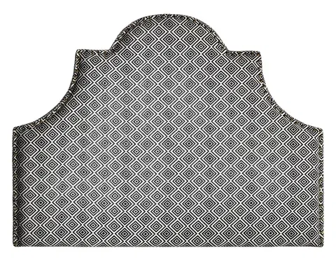 Luxusní a designová čela postelí Estila Moderní čalouněné čelo postele Spear s černo-bílým vzorem a mosazným vybíjením 160cm