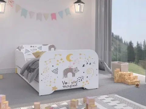 Dětské postele Úchvatná dětská postel 160 x 80 cm s kouzelnou kočičkou