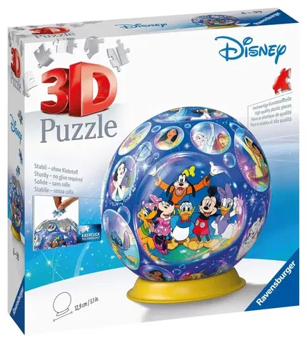 Hračky puzzle RAVENSBURGER - Puzzle-ball Disney 72 dílků - 100 let