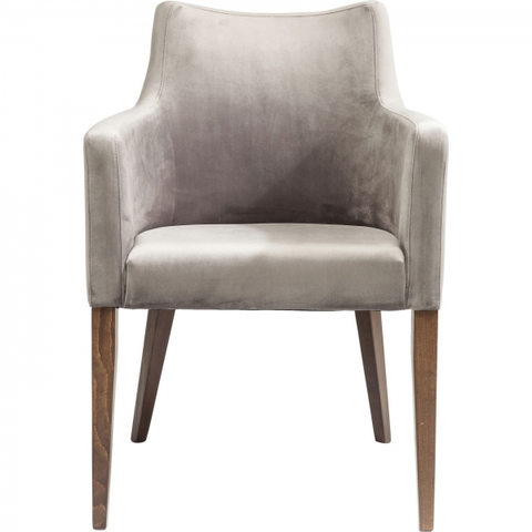 Jídelní židle KARE Design Šedá čalouněná židle s područkami Mode Velvet