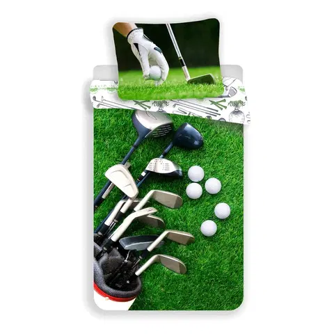 Povlečení Jerry Fabrics Bavlněné povlečení Golf, 140 x 200 cm, 70 x 90 cm