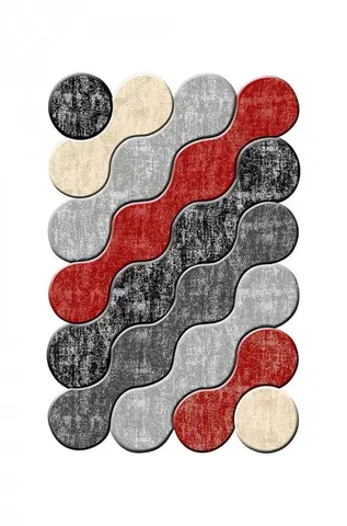 Koberce a koberečky Conceptum Hypnose Koberec Arona 60x100 cm šedý/červený