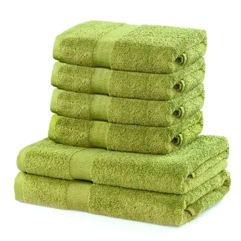 Ručníky Sada 2 osušek a 4 ručníků DecoKing Ginna světle zelené, velikost 2*70x140+4*50x100