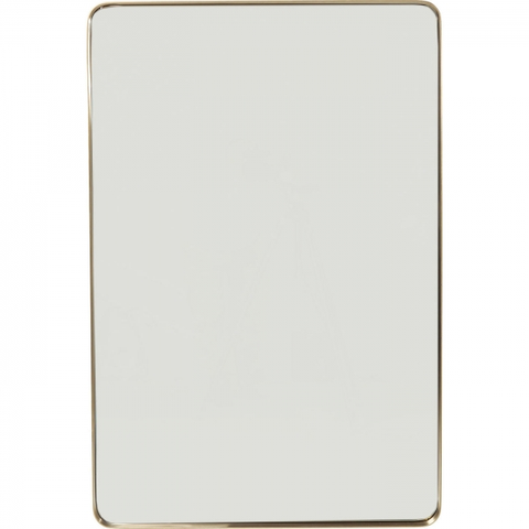 Nástěnná zrcadla KARE Design Zrcadlo Curve Rectangular Brass 120×80 cm
