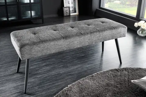 Stylové a luxusní taburety Estila Moderní čalouněná lavice Soreli tmavě šedý textil 80cm
