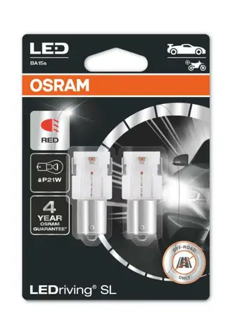 Autožárovky OSRAM LED P21W 7506DRP-02B RED 12V 2W BA15s 