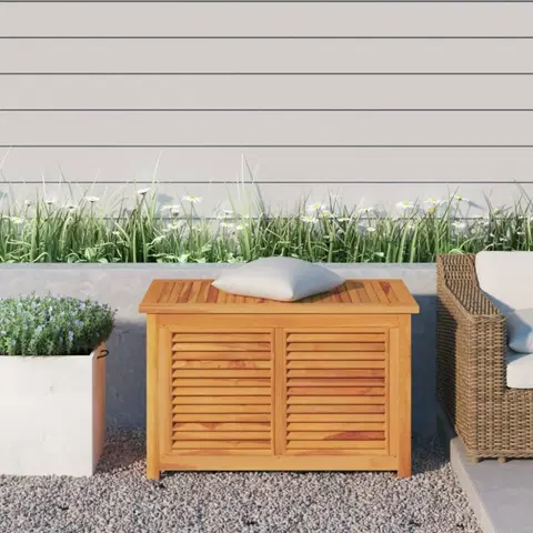 Zahradní úložné boxy Zahradní úložný box s vložkou 90 x 50 x 58 cm masivní teak