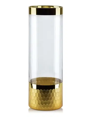Dekorativní vázy Mondex Skleněná váza Serenite 29,8 cm čirá/zlatá