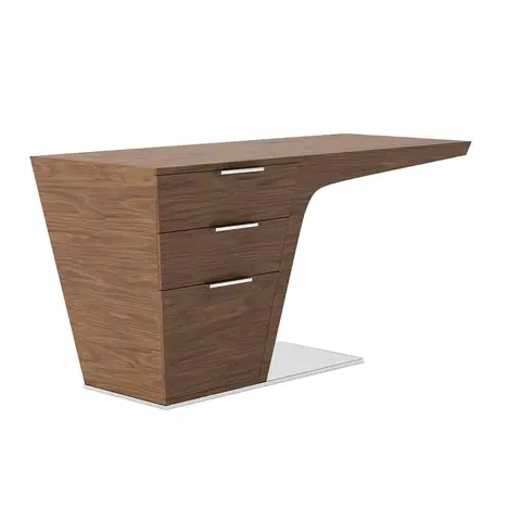 Stylové a luxusní pracovní a psací stoly Estila Moderní kancelářský stůl Vita Naturale se třemi šuplíky hnědý 150cm
