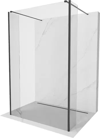 Sprchové zástěny MEXEN/S Kioto Sprchová zástěna WALK-IN volněstojící 150 x 30 x 30 cm, transparent, černá 800-150-030-222-70-00-030