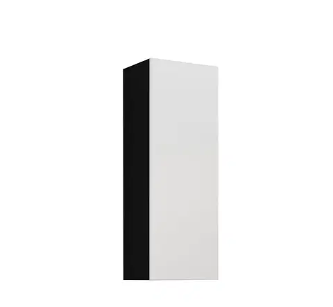 Výprodej nábytku skladem Artcam Plná vitrína VIGO černá s bílým leskem | výprodej