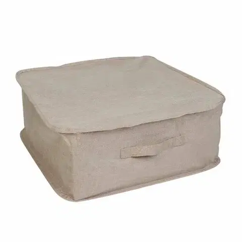 Úložné boxy Compactor Textilní úložný box na oblečení a přikrývky se zipem Sandy 46 x 46 x 20,5 cm