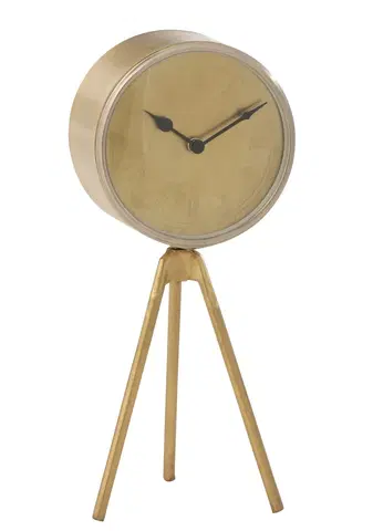 Hodiny Zlaté kovové hodiny na trojnožce Marthy - 15*16*38 cm J-Line by Jolipa 15721