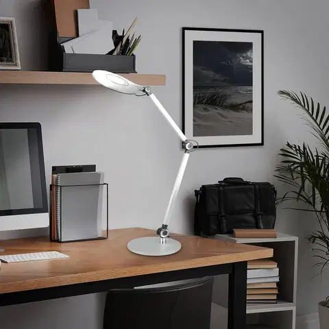 Stolní lampy kancelářské Briloner Stolní lampa LED Office, stříbrná, CCT