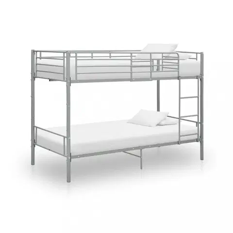 Patrové postele Patrová postel 90x200 cm kov Dekorhome Šedá