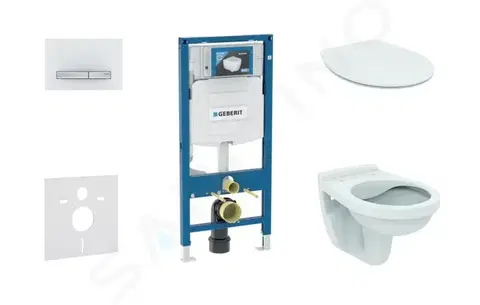 Záchody GEBERIT Duofix Set předstěnové instalace, klozet Alpha se sedátkem, tlačítko Sigma50, alpská bílá 111.300.00.5 ND8