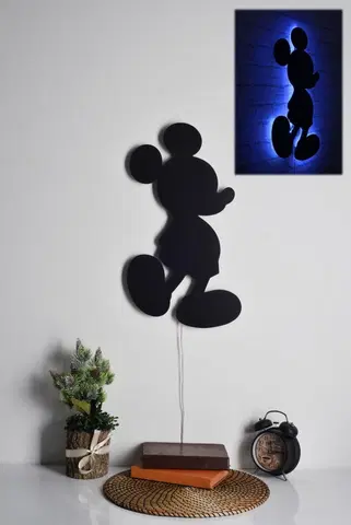 Bytové doplňky a dekorace Hanah Home Nástěnná dekorace s led osvětlením Mickey Mouse modrá
