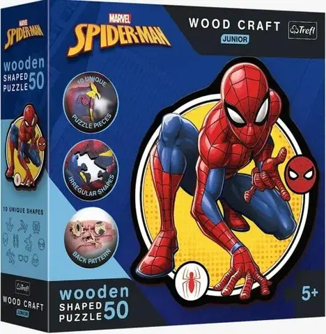 Hračky puzzle TREFL -  Dřevěné puzzle Junior 50 dílků - Síla Spidermana
