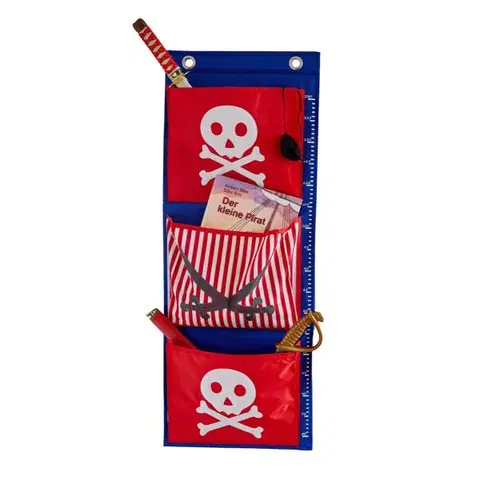 Boxy na hračky LOVE IT STORE IT - Závěsný organizér Piráti - červený s bílým pirátem