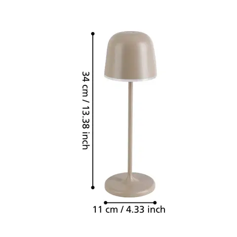 Venkovní osvětlení terasy EGLO LED stolní lampa Mannera s baterií, písková