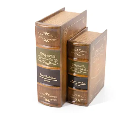 Různé luxusní dekorace a doplňky Estila Koloniální set knihy Kabina strýce Toma v béžovém koženém obalu s dekorativním motivem díla 24cm