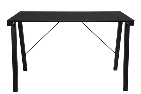 Psací stoly Dkton Designový psací stůl Narges 125 cm černý skleněný