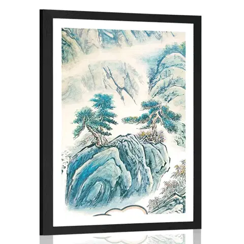 Příroda Plakát s paspartou čínská krajinomalba