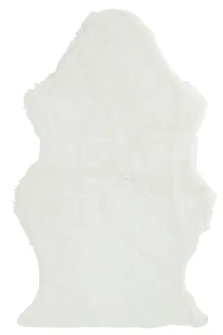 Koberce a koberečky Bílá chlupatá umělá kožešina Pelt - 95*60 cm J-Line by Jolipa 88531