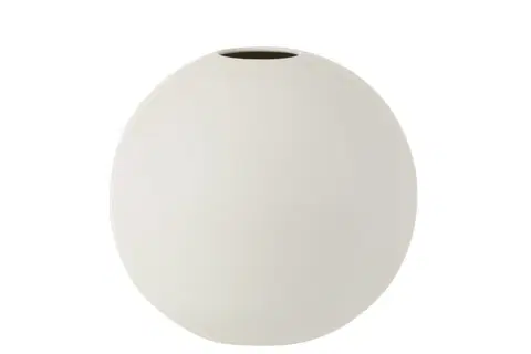 Dekorativní vázy Bílá keramická kulatá váza Matt White L - 25*25*23,5 cm J-Line by Jolipa 1094