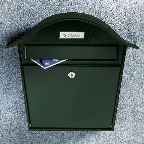 Nástěnné poštovní schránky Burgwächter Zelená poštovní schránka Holiday 5842 z oceli