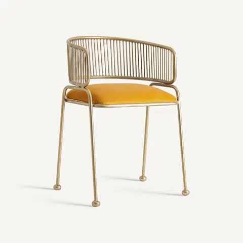 Luxusní jídelní židle Estila Art-deco designová jídelní židlička Eugene kovová