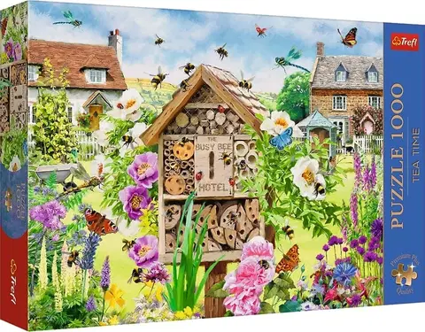 Hračky puzzle TREFL - Puzzle 1000 Premium Plus - Čajový čas: Domeček pro včelky