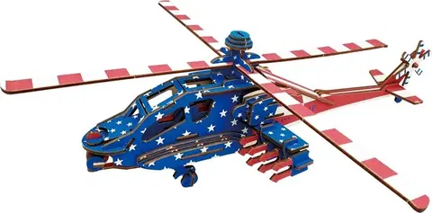 3D puzzle Woodcraft construction kit Dřevěné 3D puzzle Americký bojový vrtulník Apache