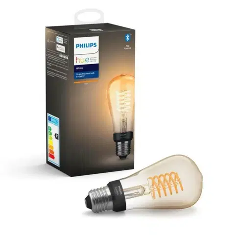 LED žárovky PHILIPS HUE Hue Bluetooth LED White žárovka Filament E27 ST64 7W 550lm 2100K