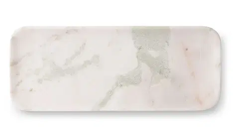 Podnosy a tácy Luxusní bílý mramorový podnos  Marble white - 30*12*1,5cm   HKLIVING AKE1136