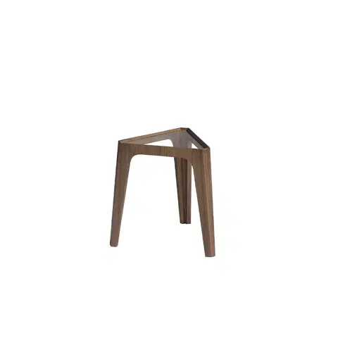 Luxusní a designové příruční stolky Estila Moderní trojúhelníkový příruční stolek Vita Naturale hnědý 45cm