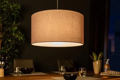 Luxusní designové závěsné lampy Estila Designová kulatá závěsná lampa Cherire 50cm šedá