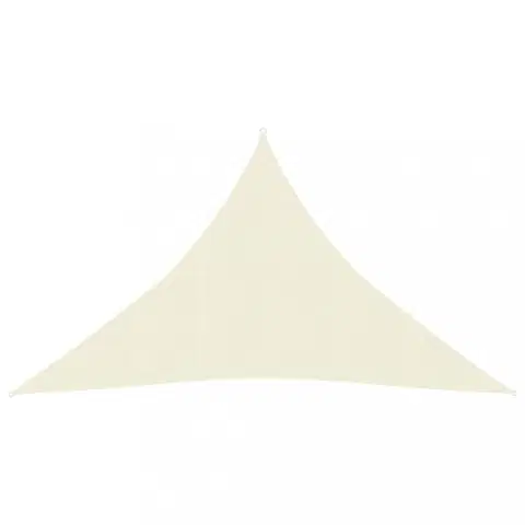 Stínící textilie Stínící plachta trojúhelníková HDPE 2,5 x 2,5 x 3,5 m Dekorhome Krémová
