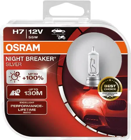 Autožárovky OSRAM H7 64210NBS-HCB NIGHT BREAKER SILVER +100% 55W