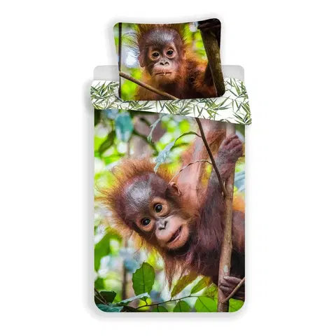 Povlečení Jerry Fabrics Bavlněné povlečení Orangutan, 140 x 200 cm, 70 x 90 cm