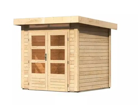 Dřevěné plastové domky Dřevěný zahradní domek KANDERN 1 Lanitplast Přírodní dřevo