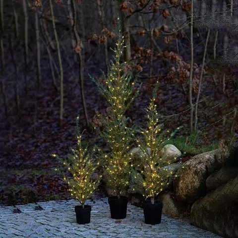 Umělý vánoční stromek Sirius LED stromek Milas Cedr v květináči, pro venkovní použití