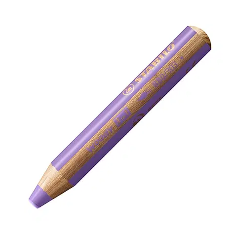 Hračky STABILO - Barvička, vodovka a voskovka - woody 3 v 1 - pastelová fialová