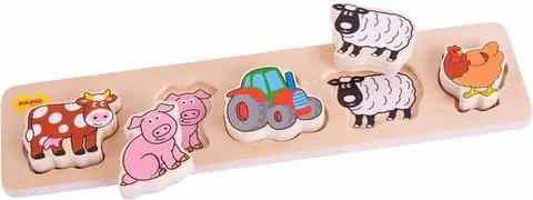 Dřevěné hračky Bigjigs Toys Dřevěné vkládací puzzle - farma