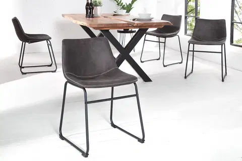 Luxusní jídelní židle Estila Designová židle Django šedá