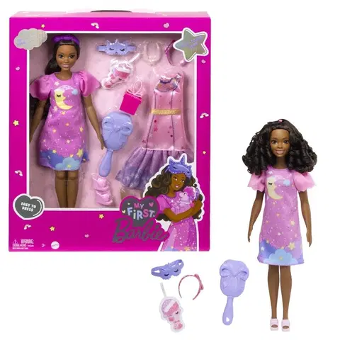 Hračky panenky MATTEL - Barbie Moje První Barbie Panenka Den A Noc - Růžová